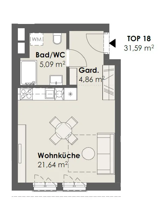 Single-Hit - hochwertige Neubauwohnung mit Morgensonne in 1120 Wien - Ansicht 3