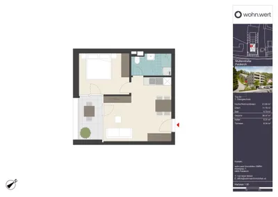 2-Zimmer-Wohnung kaufen in Feldkirch – 38,37 m², € 295.000 – Bild 2 von 3