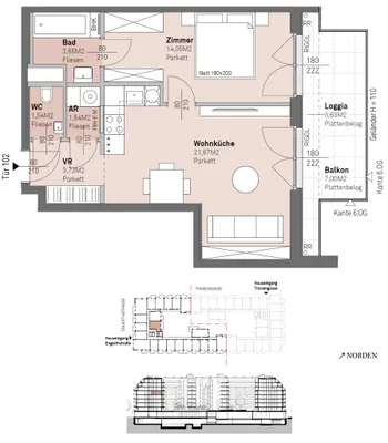 2-Zimmer-Wohnung kaufen in Wien – 45,12 m², € 365.300 – Bild 14 von 14