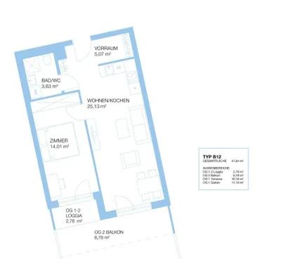 2-Zimmer-Wohnung mieten in Wien – 47,84 m², € 849 – Bild 7 von 9