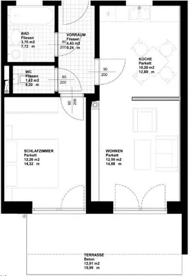 2-Zimmer-Wohnung mieten in Urfahr-Umgebung – 46 m², € 764 – Bild 12 von 12