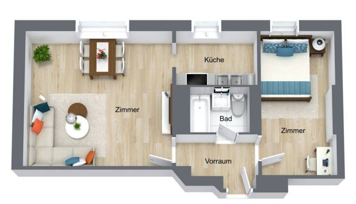 Ablösefrei | Ruhig | Voll möbliert | Neue Küche | 2 Zimmer getrennt | 49 m² | 1170 Hernals - Ansicht 2