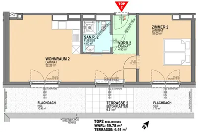 2-Zimmer-Wohnung mieten in Wiener Neustadt – 59,59 m², € 1.160 – Bild 11 von 17