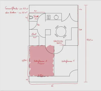 3-Zimmer-Wohnung mieten in Graz – 52 m², € 500 – Bild 3 von 3
