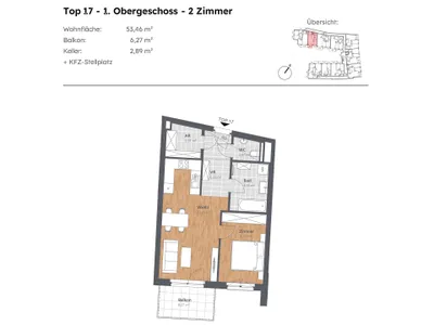 2-Zimmer-Wohnung mieten in Sankt Pölten Land – 53,46 m², € 641 – Bild 5 von 5