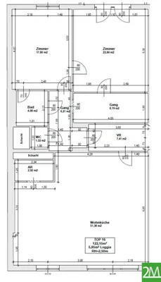3-Zimmer-Wohnung mieten in Wien – 127,56 m², € 1.800 – Bild 11 von 12