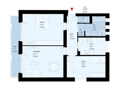 ERSTBEZUG NACH SANIERUNG | LOGGIATRAUM | LICHTDURCHFLUTETE, OPTIMAL-AUFGETEILTE 3 ZIMMER | TOPLAGE IN GRINZING – Bild 2