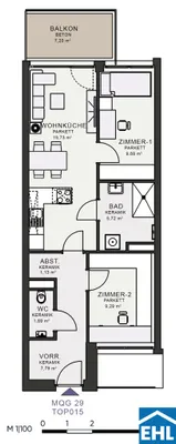 3-Zimmer-Wohnung mieten in Graz – 54,73 m², € 814 – Bild 7 von 7