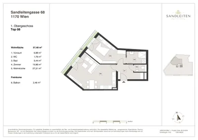 2-Zimmer-Wohnung kaufen in Wien – 57,48 m², € 399.000 – Bild 16 von 16