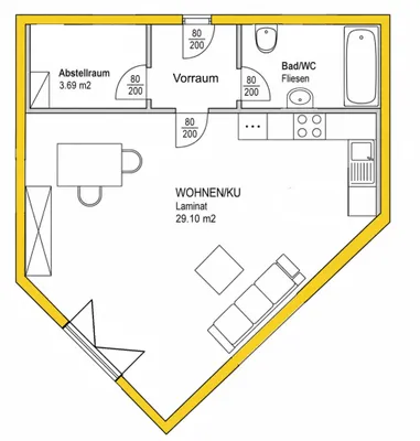1-Zimmer-Wohnung kaufen in Linz Land – 41,1 m², € 79.900 – Bild 7 von 9