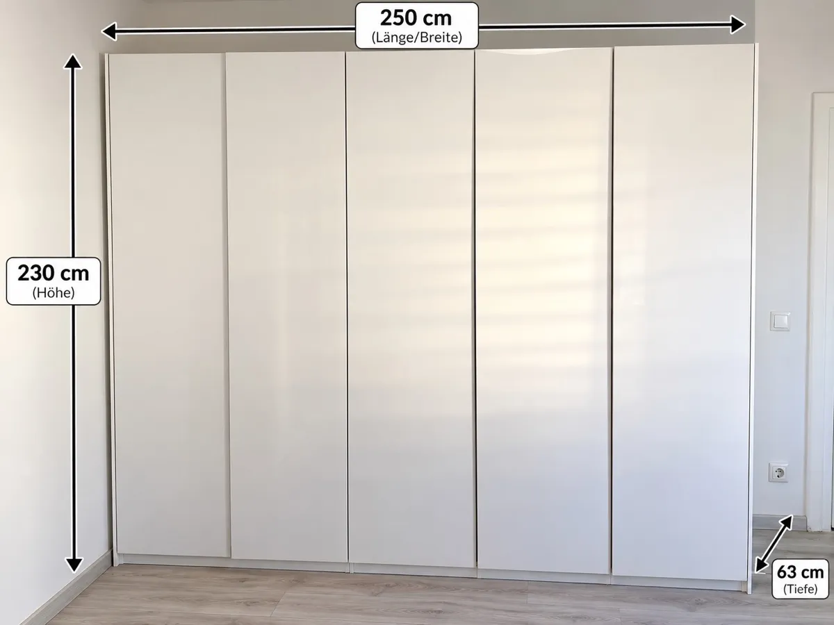 Großer IKEA Kleiderschrank weiß - 250 × 230 cm - sehr guter Zustand, € 500,- (1020 Wien)