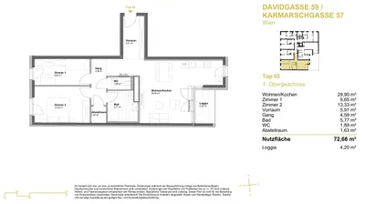 3-Zimmer-Wohnung kaufen in Wien – 72,66 m², € 390.000 – Bild 6 von 8