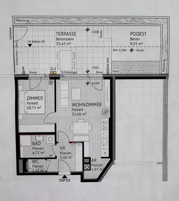 2-Zimmer-Wohnung mieten in Wiener Neustadt – 45,41 m², € 849 – Bild 12 von 13