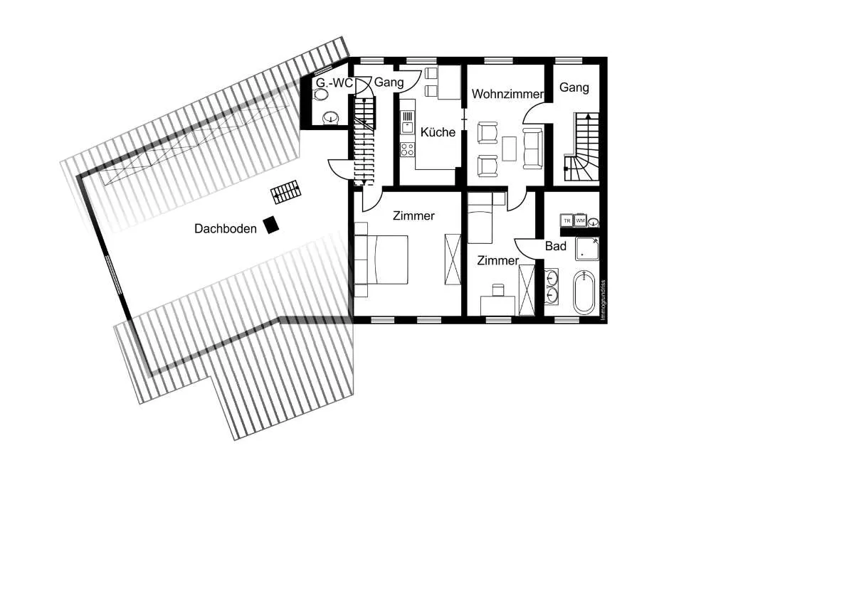 Wohnen wie im Reihenhaus - große Wohnung mit tollem Garten und viel Platz - Ansicht 3