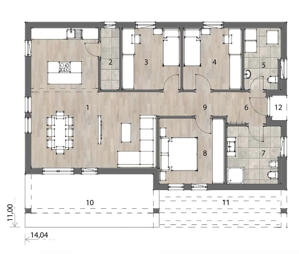 Kaufen statt Mieten Bungalow belagsfertig mit Fundamentplatte / ohne Grundstück – pohled 2