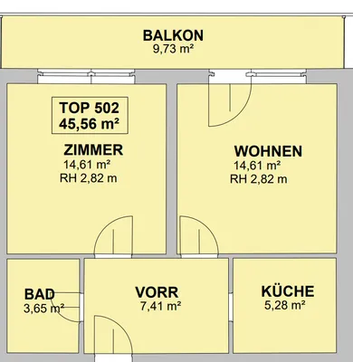 2-Zimmer-Wohnung kaufen in Salzburg Stadt – 45,56 m², € 279.000 – Bild 11 von 11