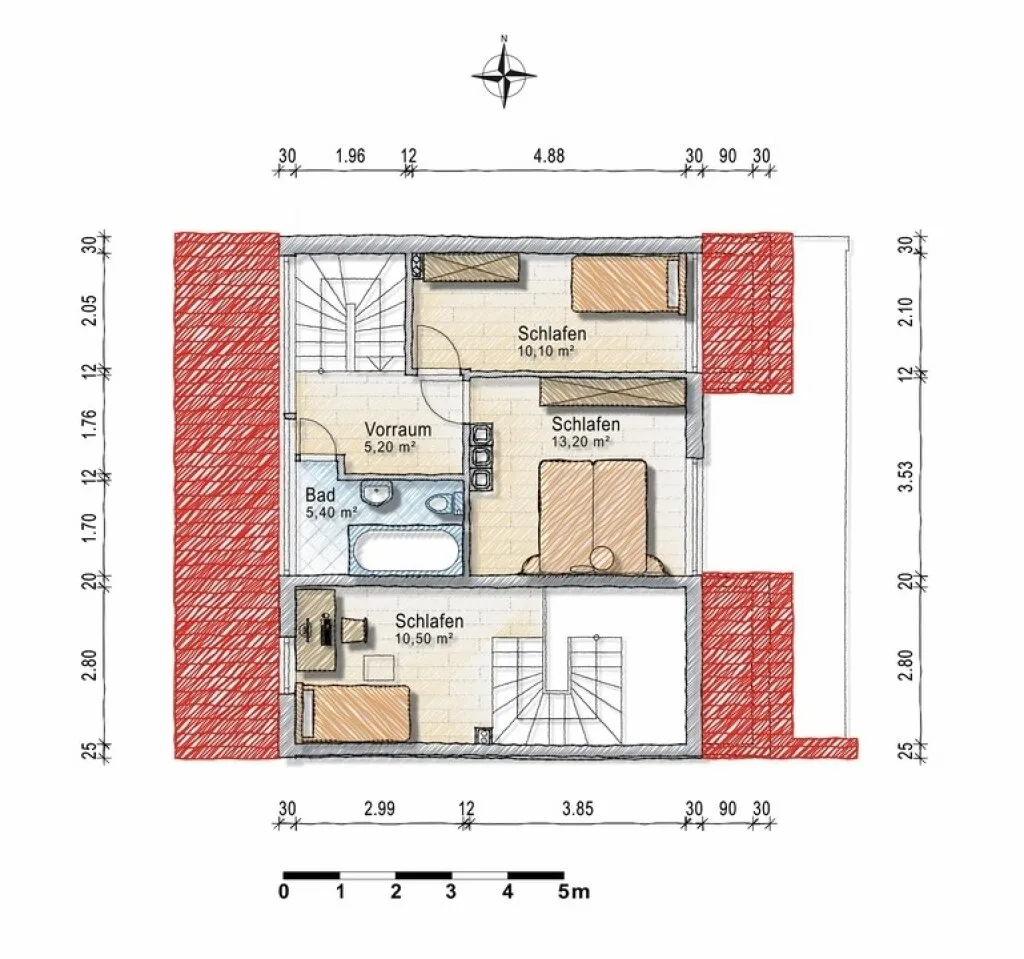 Fünfzimmer Maisonette mit Balkon - Ansicht 2
