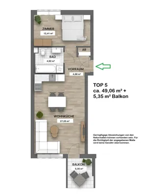 2-Zimmer-Wohnung kaufen in Wien – 49,05 m², € 315.000 – Bild 15 von 17