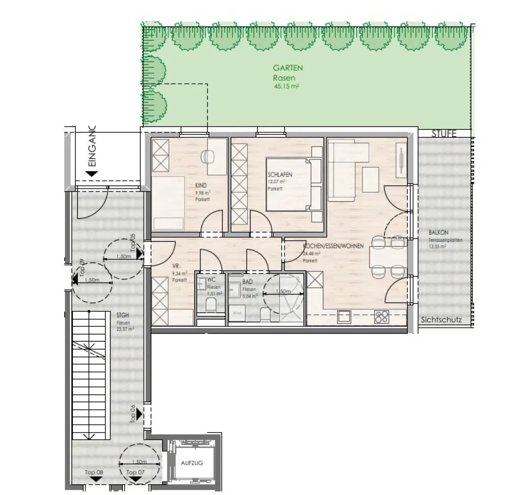 DAS LIMBERG | Wo Geschichte weiterwohnt: 3-Zimmer-Gartenwohnung, TOP 05 - Widok 2