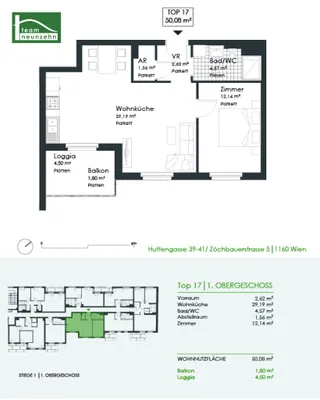 2-Zimmer-Wohnung mieten in Wien – 50,08 m², € 999 – Bild 15 von 15