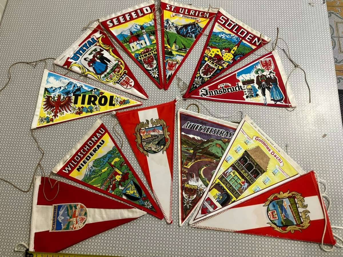 Alte Wimpel Stoffwimpel Tirol Tyrol Oldtimer Deko Puch Vespa VW Mercedes BMW HMW Motorrad Moped Roller