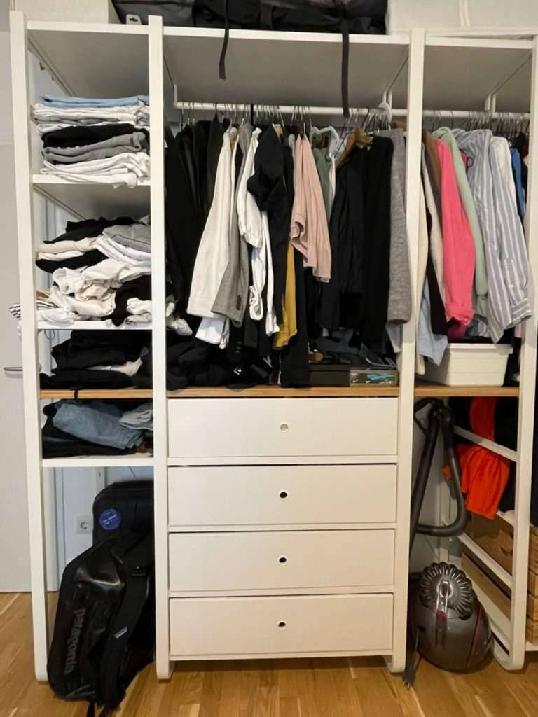 ELVARLI Ikea Schrankkombination, Wei/ Bambus, Abgebaut bei Abholung,   220,- (1030 Wien) - willhaben