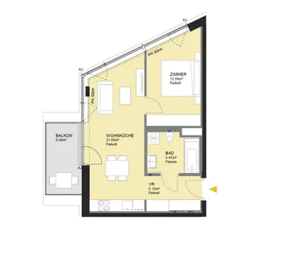 2-Zimmer-Wohnung mieten in Wien – 44,92 m², € 1.000 – Bild 30 von 30