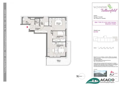 3-Zimmer-Wohnung mieten in Tulln – 56,93 m², € 898 – Bild 11 von 11