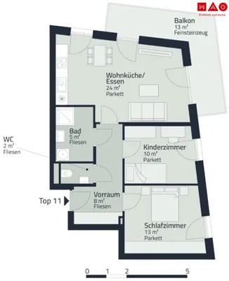 3-Zimmer-Wohnung mieten in Graz – 60,83 m², € 998 – Bild 11 von 11