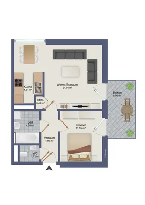 2-Zimmer-Wohnung kaufen in Graz – 51,94 m², € 149.800 – Bild 7 von 7