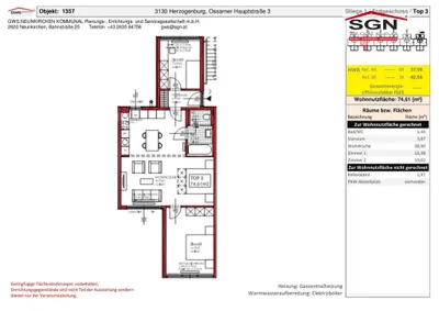 3-Zimmer-Wohnung mieten in Sankt Pölten Land – 74,61 m², € 827 – Bild 13 von 13