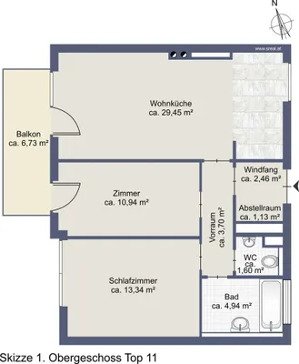 3-Zimmer-Wohnung kaufen in Salzburg Stadt – 63,53 m², € 289.900 – Bild 4 von 4