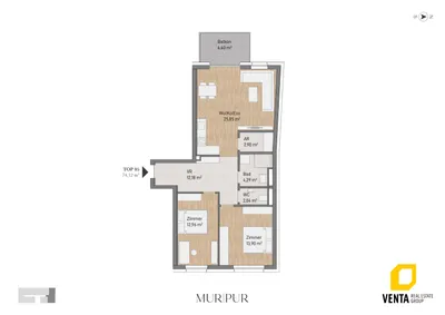 3-Zimmer-Wohnung kaufen in Graz – 74,12 m², € 375.814 – Bild 2 von 6