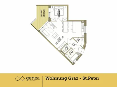 2-Zimmer-Wohnung kaufen in Graz – 55,51 m², € 289.000 – Bild 3 von 17