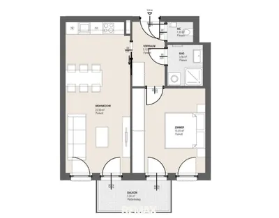 2-Zimmer-Wohnung kaufen in Wien – 48,62 m², € 295.000 – Bild 7 von 7
