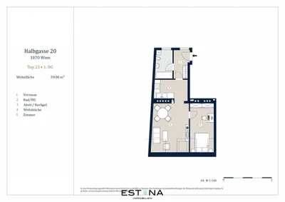 2-Zimmer-Wohnung kaufen in Wien – 56,03 m², € 435.000 – Bild 10 von 11