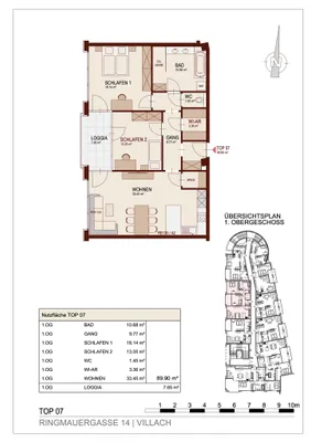 3-Zimmer-Wohnung kaufen in Villach – 89,9 m², € 521.449 – Bild 2 von 3