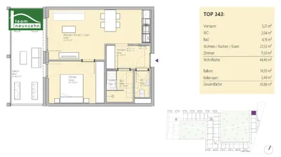 2-Zimmer-Wohnung mieten in Graz – 43,41 m², € 649 – Bild 15 von 15