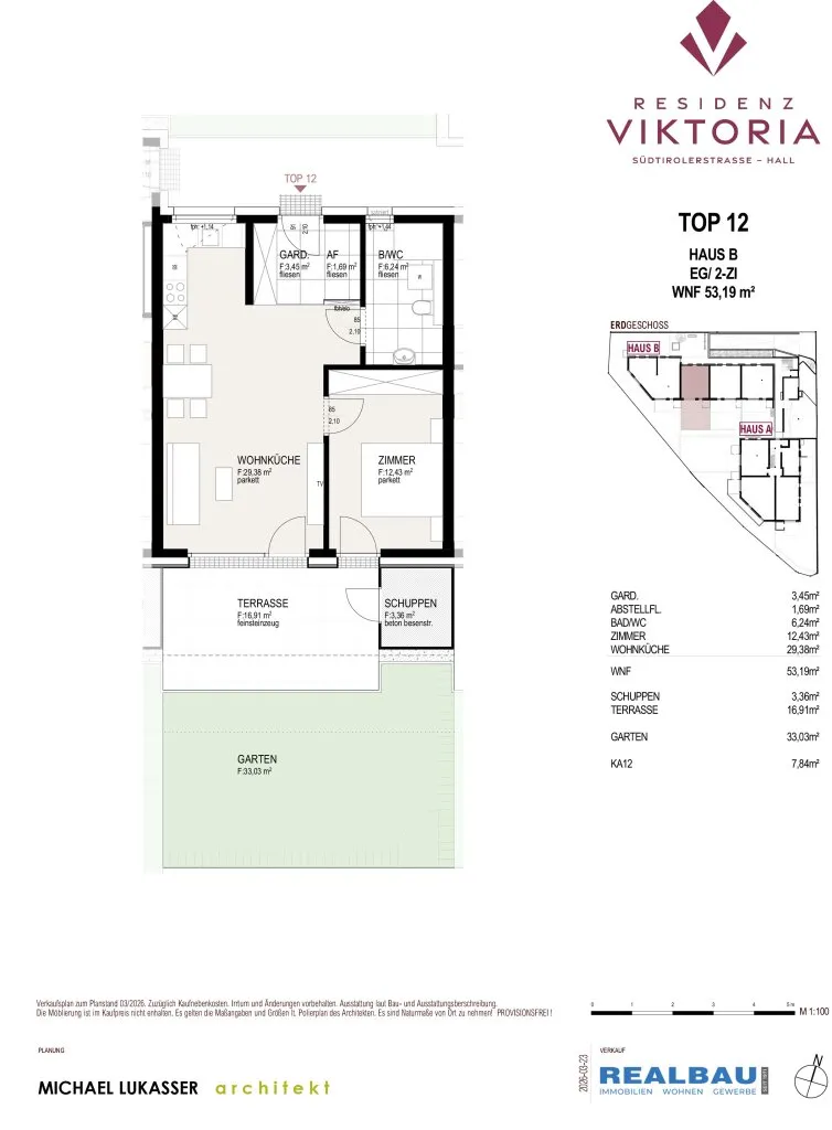 2-Zimmer-Wohnung, Top 12, EG, Hall in Tirol - Ansicht 2