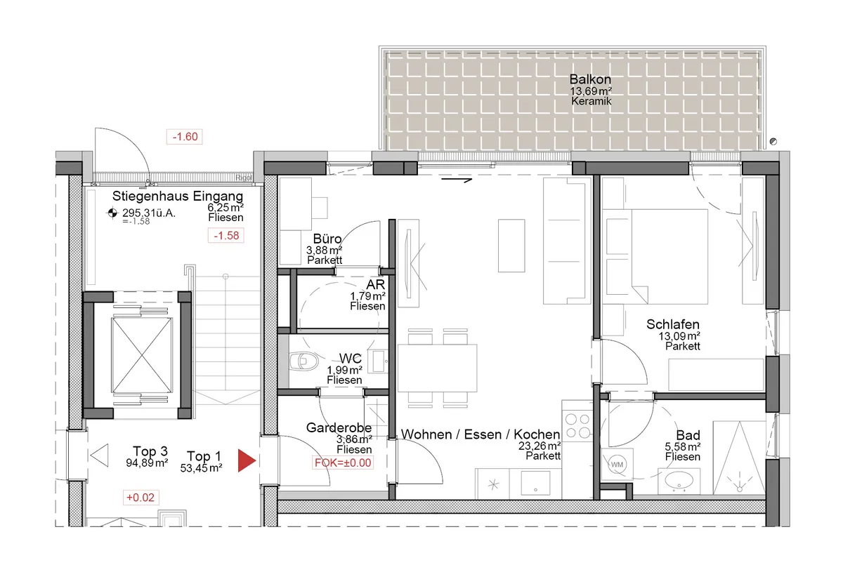 NEU! Moderne 2-Zimmer-Wohnung inkl. TG-Stellplatz am Römerberg zu verkaufen! - Ansicht 2