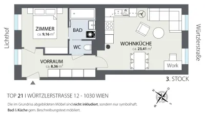 2-Zimmer-Wohnung kaufen in Wien – 46,17 m², € 254.900 – Bild 4 von 43