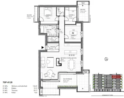 4-Zimmer-Wohnung kaufen in Klagenfurt – 126,3 m², € 599.500 – Bild 2 von 3