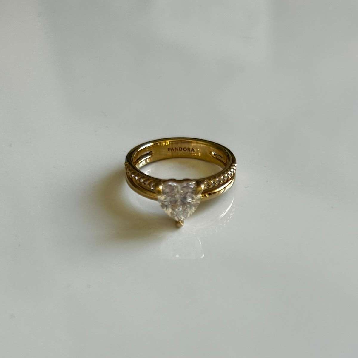 PANDORA Doppelband Herz Ring