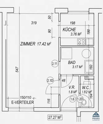 1-Zimmer-Wohnung kaufen in Salzburg Stadt – 27,49 m², € 168.500 – Bild 6 von 6