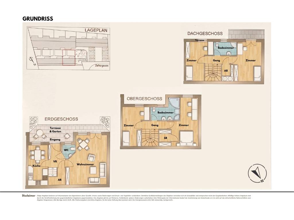 Modernes 5-Zimmer-Reihenhaus in Neubauqualität - ideal für Familien! Genießen Sie 4 Schlafzimmer, 2 Bäder, 3 WCs, eine sonnige Süd-Dachterrasse, einen eigenen Garten und einen Stellplatz. Jetzt beim Zweitbezug zugreifen! - Ansicht 2