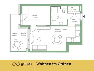 2-Zimmer-Wohnung kaufen in Graz – 45,33 m², € 223.000 – Bild 2 von 17