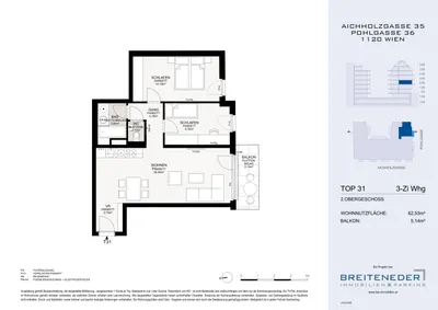 Wohnung kaufen in Wien – 62,53 m², € 409.000 – Bild 10 von 11