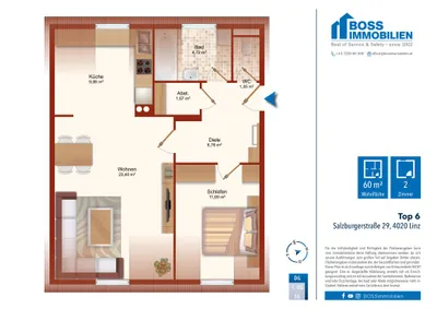 2-Zimmer-Wohnung mieten in Linz – 59,58 m², € 714 – Bild 11 von 11