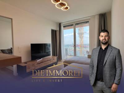 Grünblick Viertel Zwei - Voll möblierte 2-Zimmer-Wohnung im 15. Stock mit Balkon & Fernblick