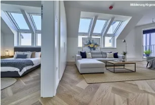 ERSTBEZUG - moderne 2 Zimmer Luxus-Dachgeschosswohnung - mit großer Terrasse mit Fernblick - zu mieten in 1180 Wien, Nähe Kutschkermarkt – Bild 3